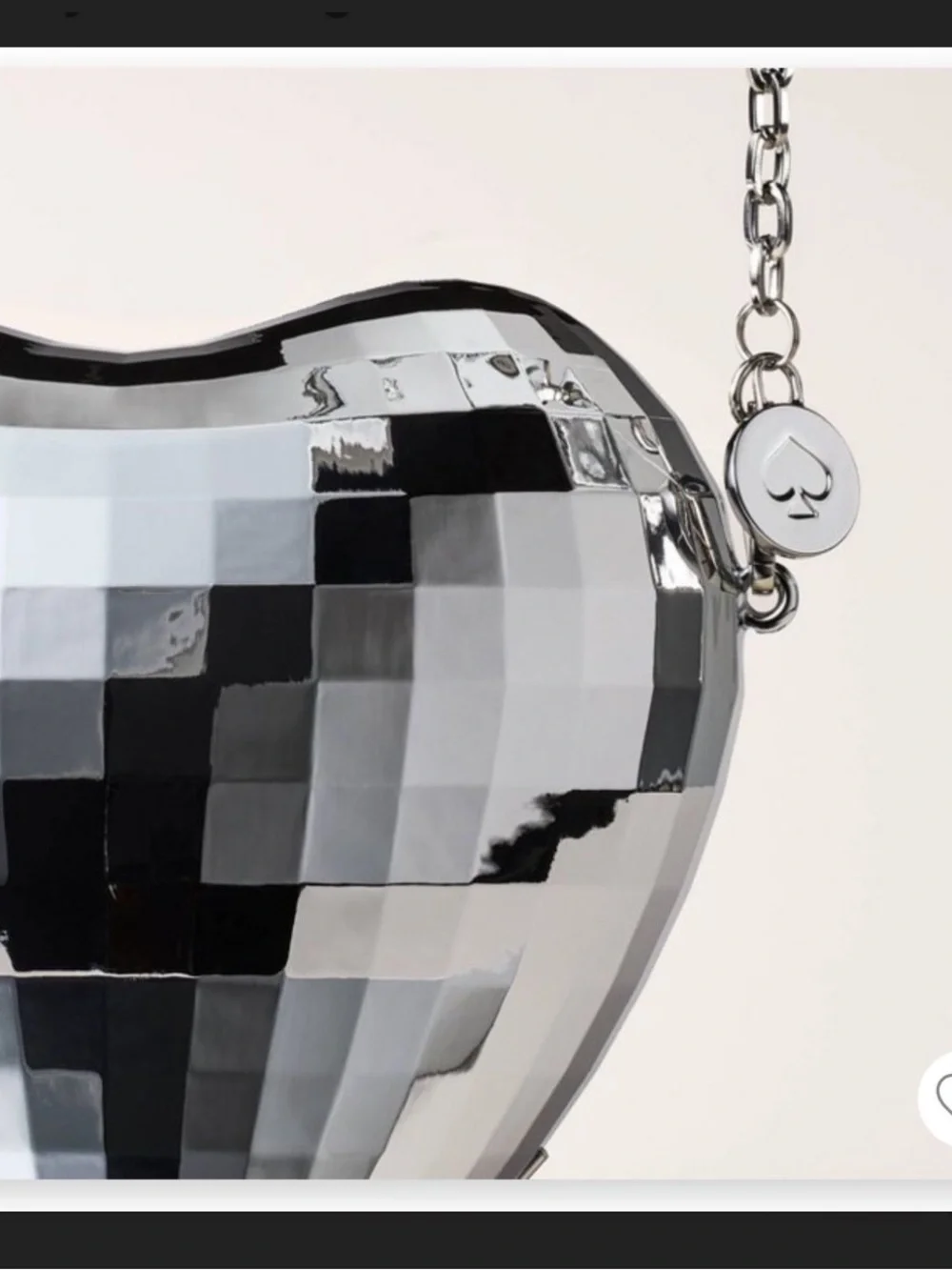 kate spade Silver Mirrored Disco Heart Crossbody